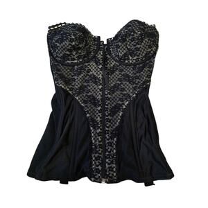 Vintage Lady Marlene Black Lace Bustier 34B Corset Top Museum Exhibit Style Goth